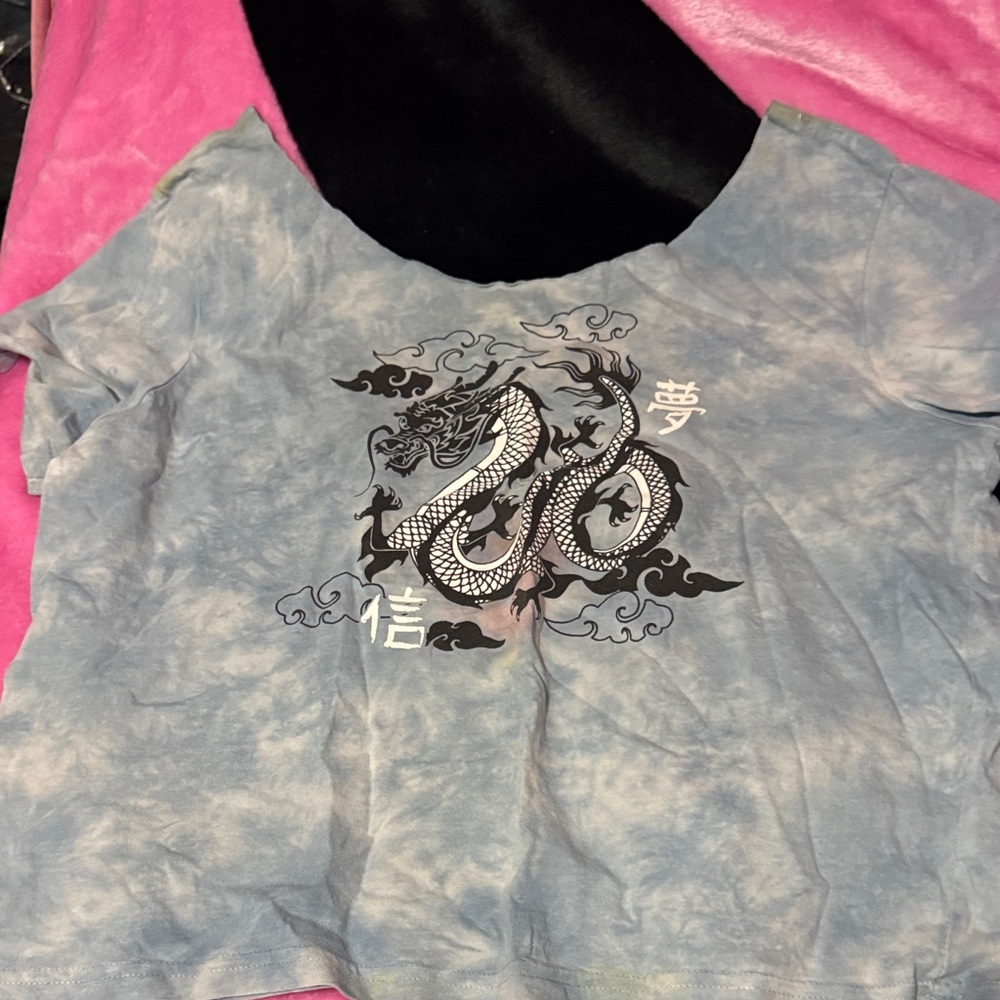 Ardene Blue Tie-Dye Dragon Tee